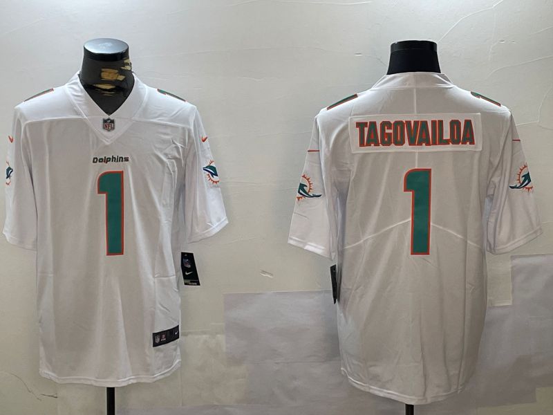 Men Miami Dolphins #1 Tagovailoa White Second generation 2024 Nike Limited NFL Jersey style 1->baltimore ravens->NFL Jersey
